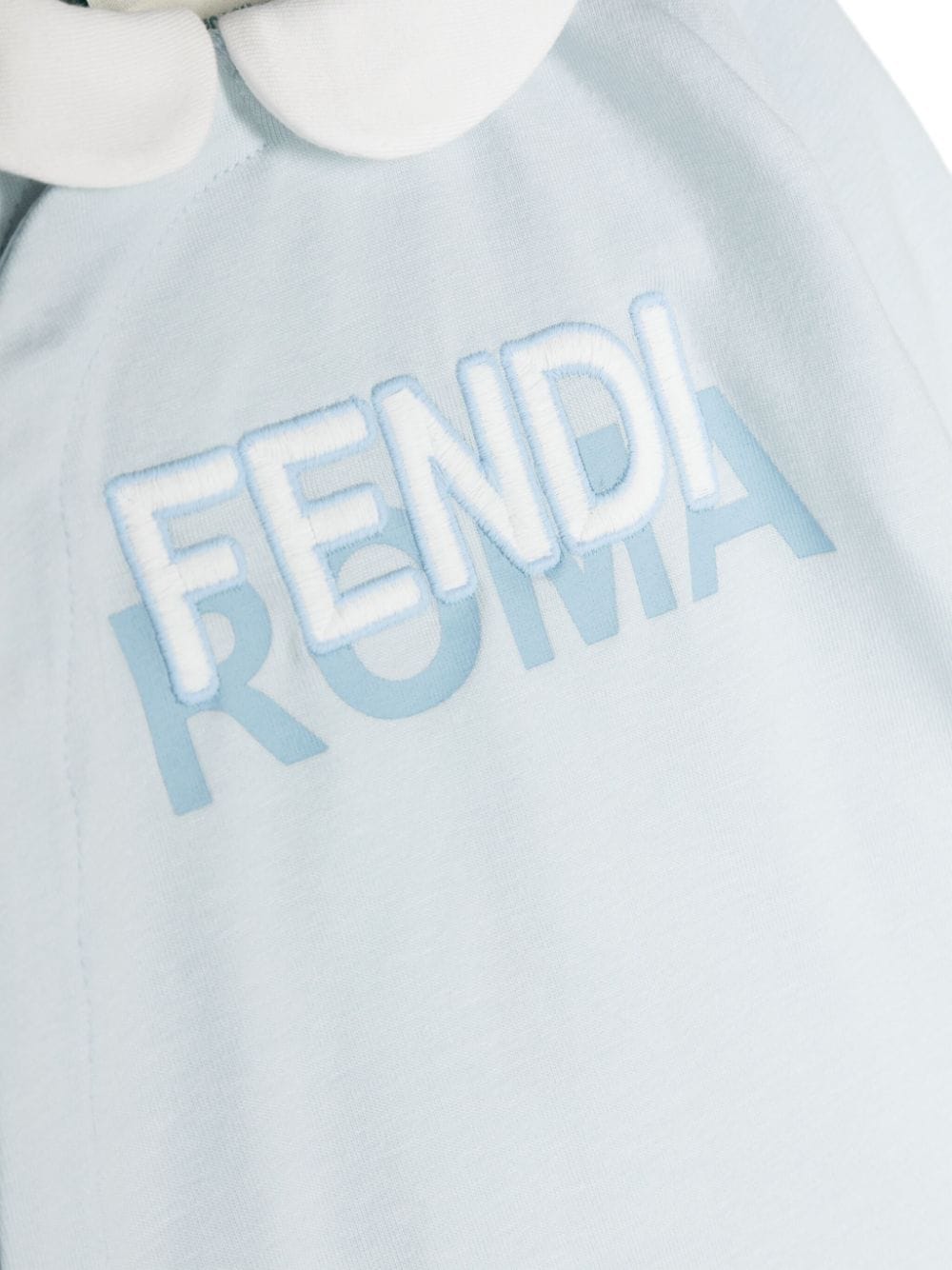 Shop Fendi Ff Logo-embroidered Babygrow Set In Blue