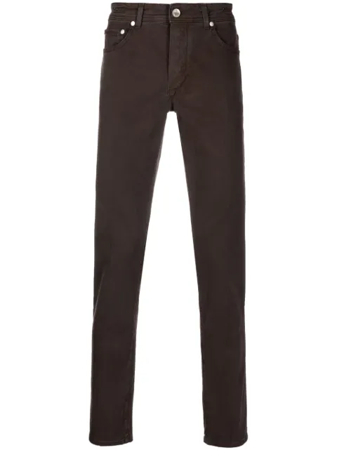 Barba mid-rise slim-cut jeans