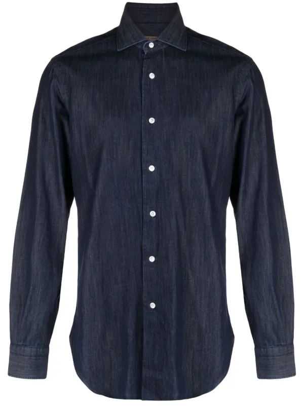 Bell sleeve hot sale denim shirt