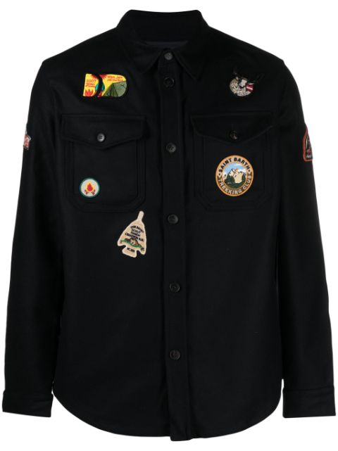 MC2 Saint Barth patch-detail felted shirt jacket