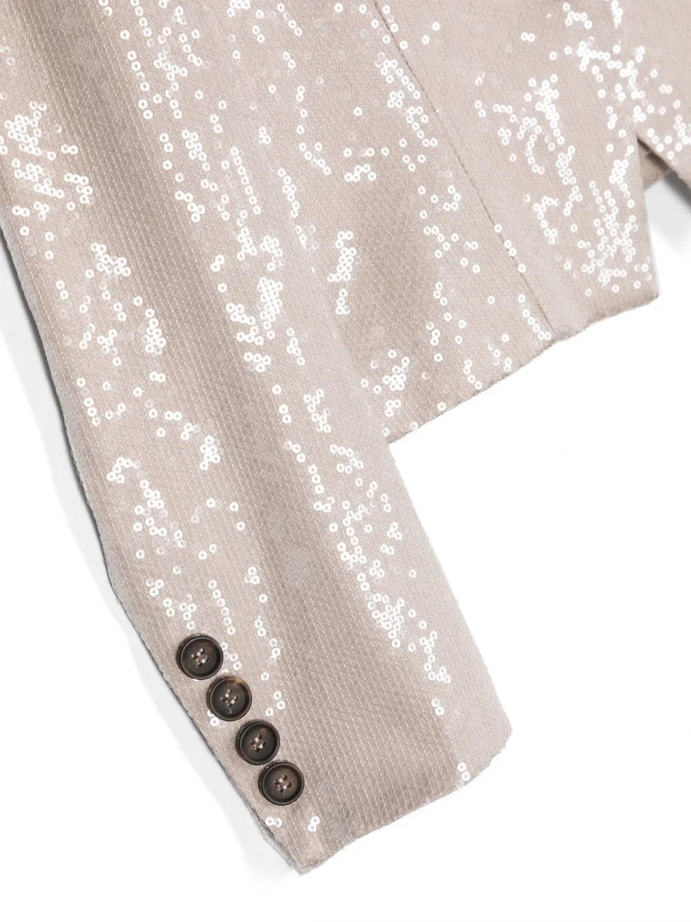 Brunello Cucinelli Kids sequined single-breasted blazer Beige