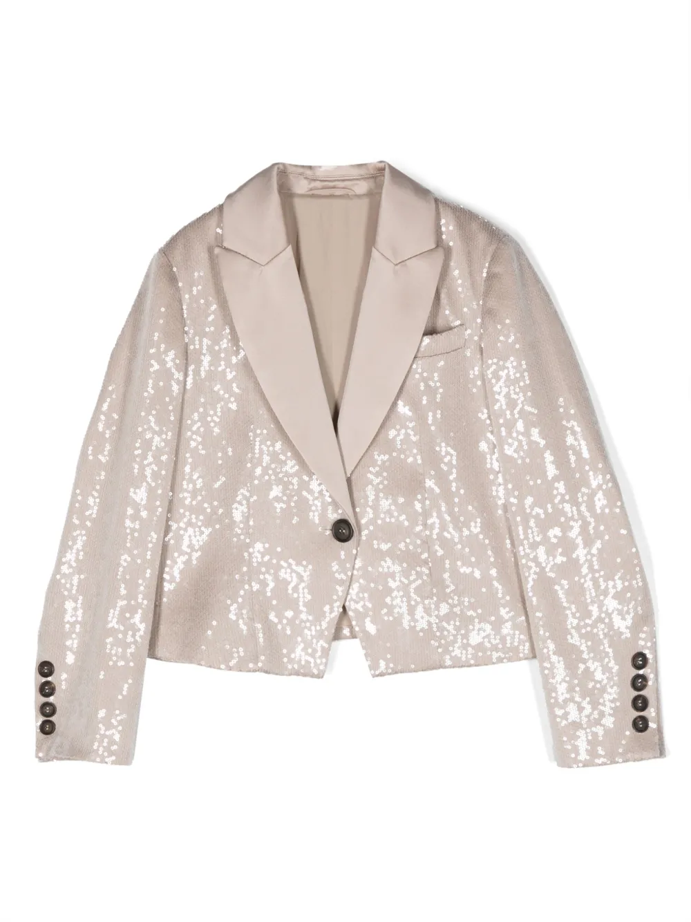 Brunello Cucinelli Kids sequined single-breasted blazer - Toni neutri