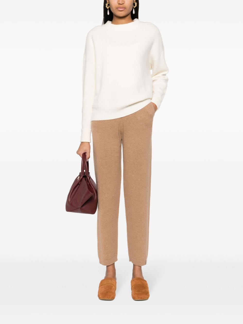 Shop Max & Moi Polette Brushed Cashmere Blend Jumper In Neutrals