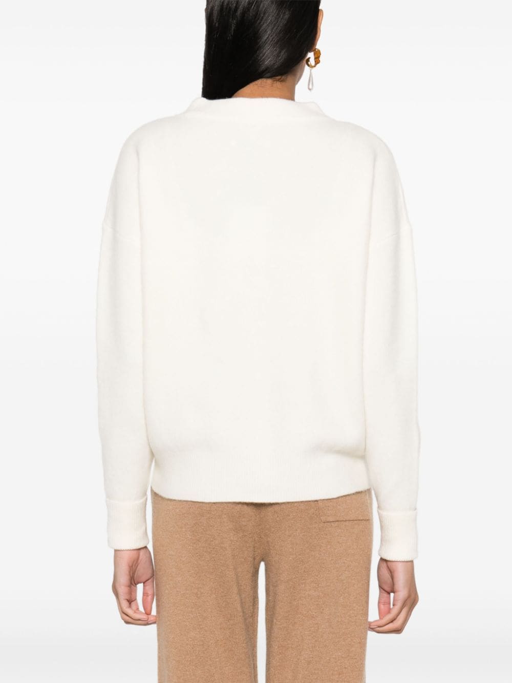 Shop Max & Moi Polette Brushed Cashmere Blend Jumper In Neutrals