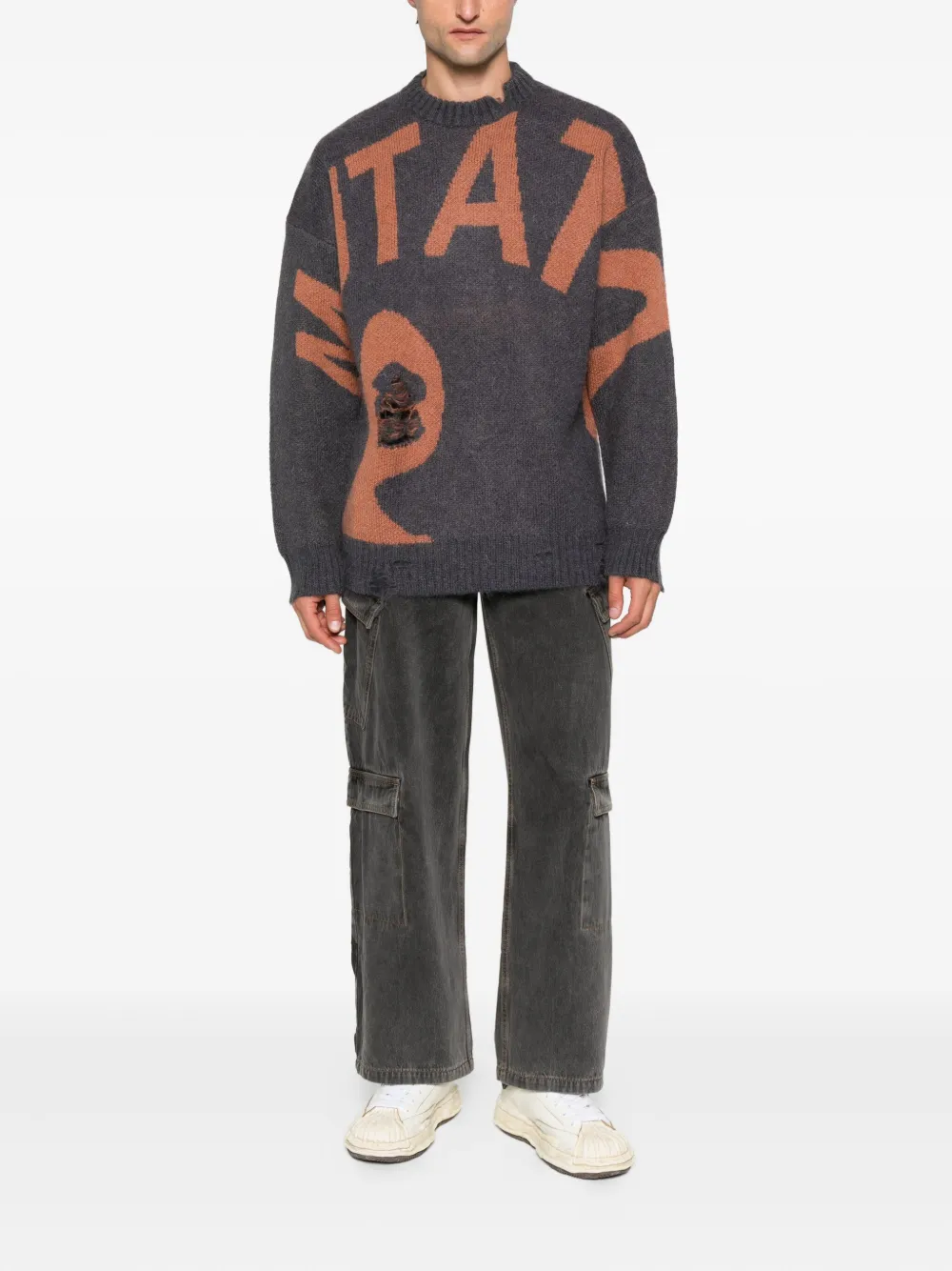 Perks And Mini Mutate Distressed Sweater In Gray