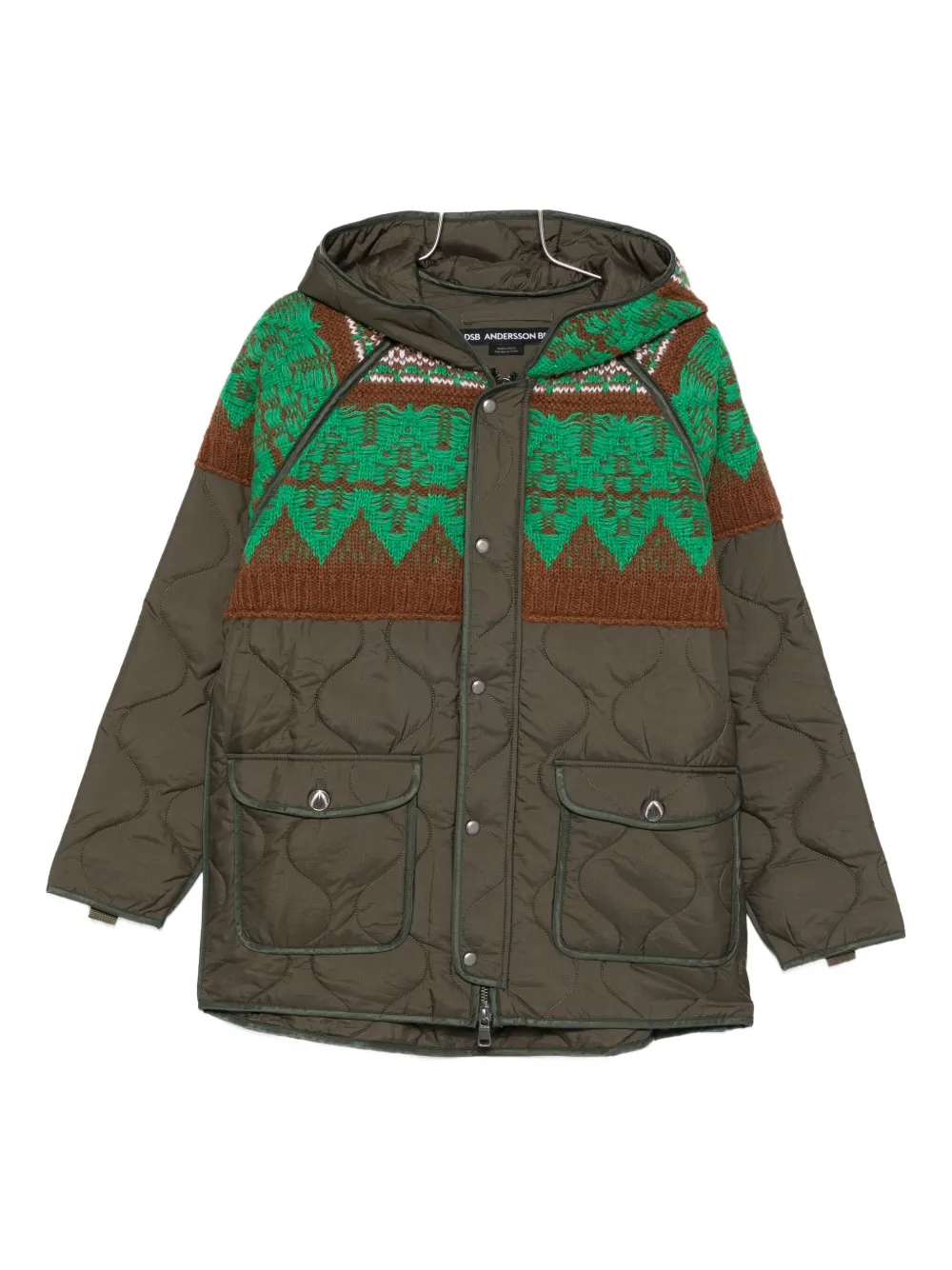 Andersson Bell nordic-knit quilted parka Groen