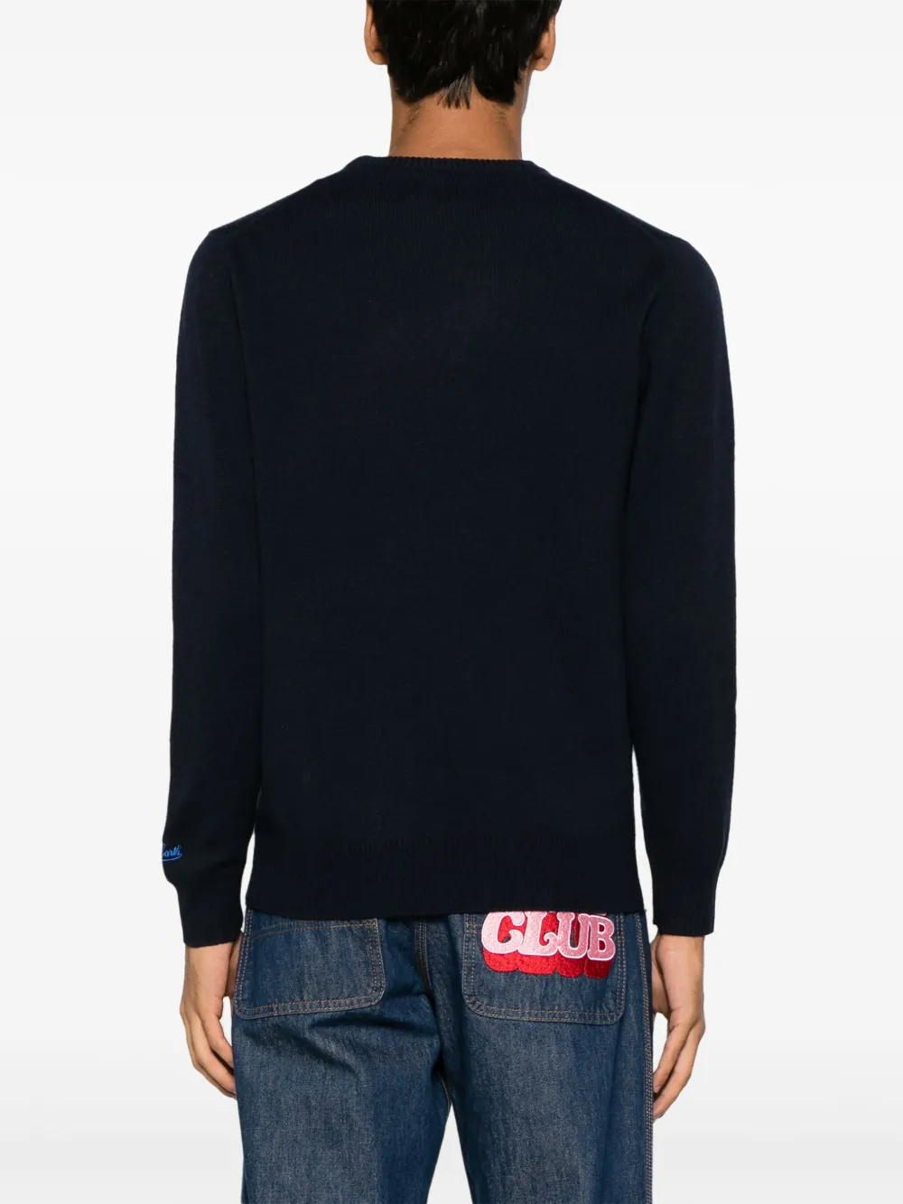 Mc2 Saint Barth Turbone 61 Intarsia-knit Jumper In Blau
