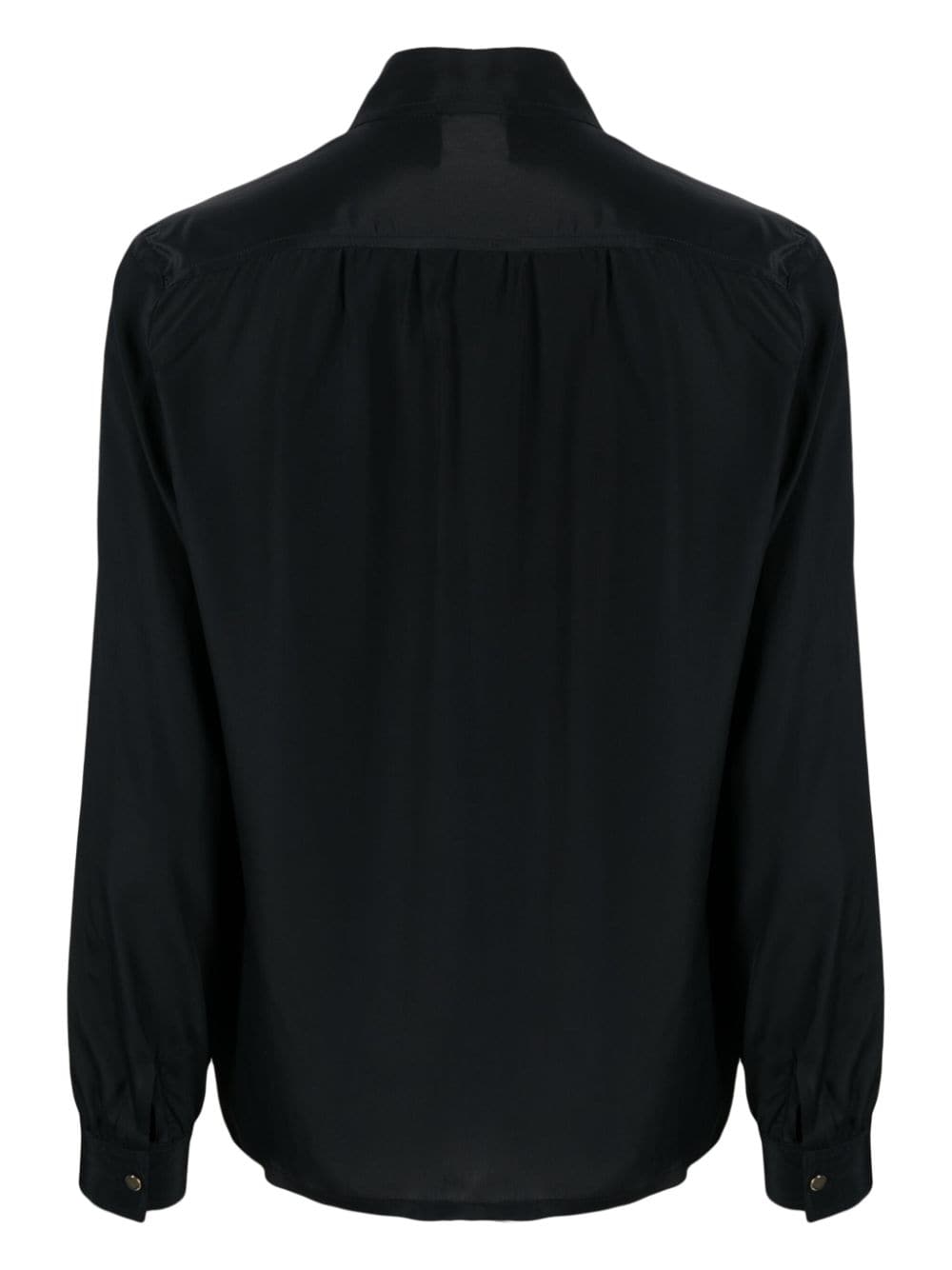 Shop Merci Classic-collar Long-sleeve Shirt In Black