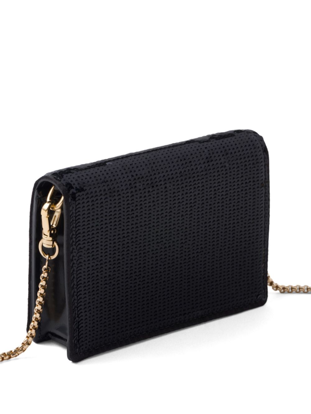 Prada sequinned wallet-on-chain - Zwart