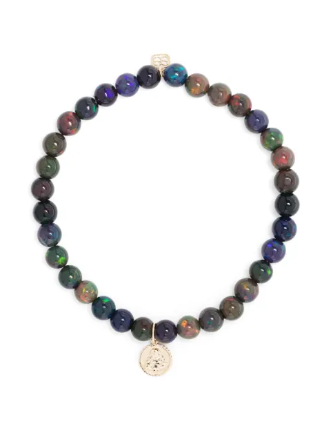 Sydney Evan 14kt yellow-gold Tiny Sitting Buddha opal beaded bracelet