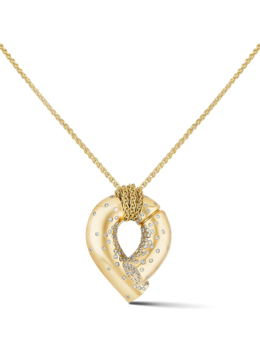Shop Tabayer 18kt Yellow Gold Large Oera Diamond Pendant Necklace