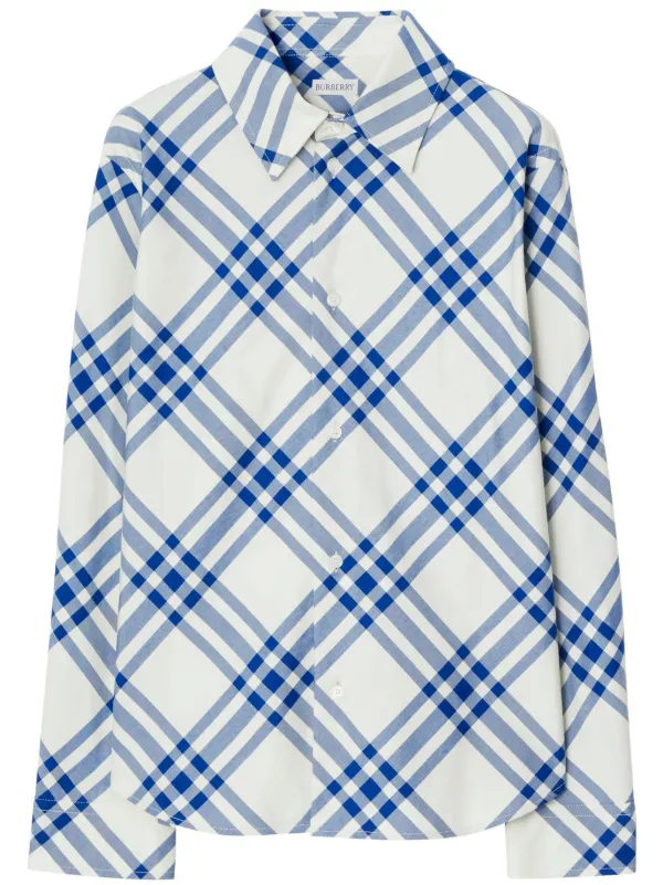 Burberry blue plaid shirt discount