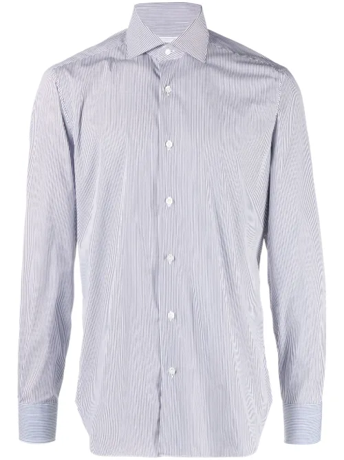 Chemise rayée à col italien - Barba - Modalova