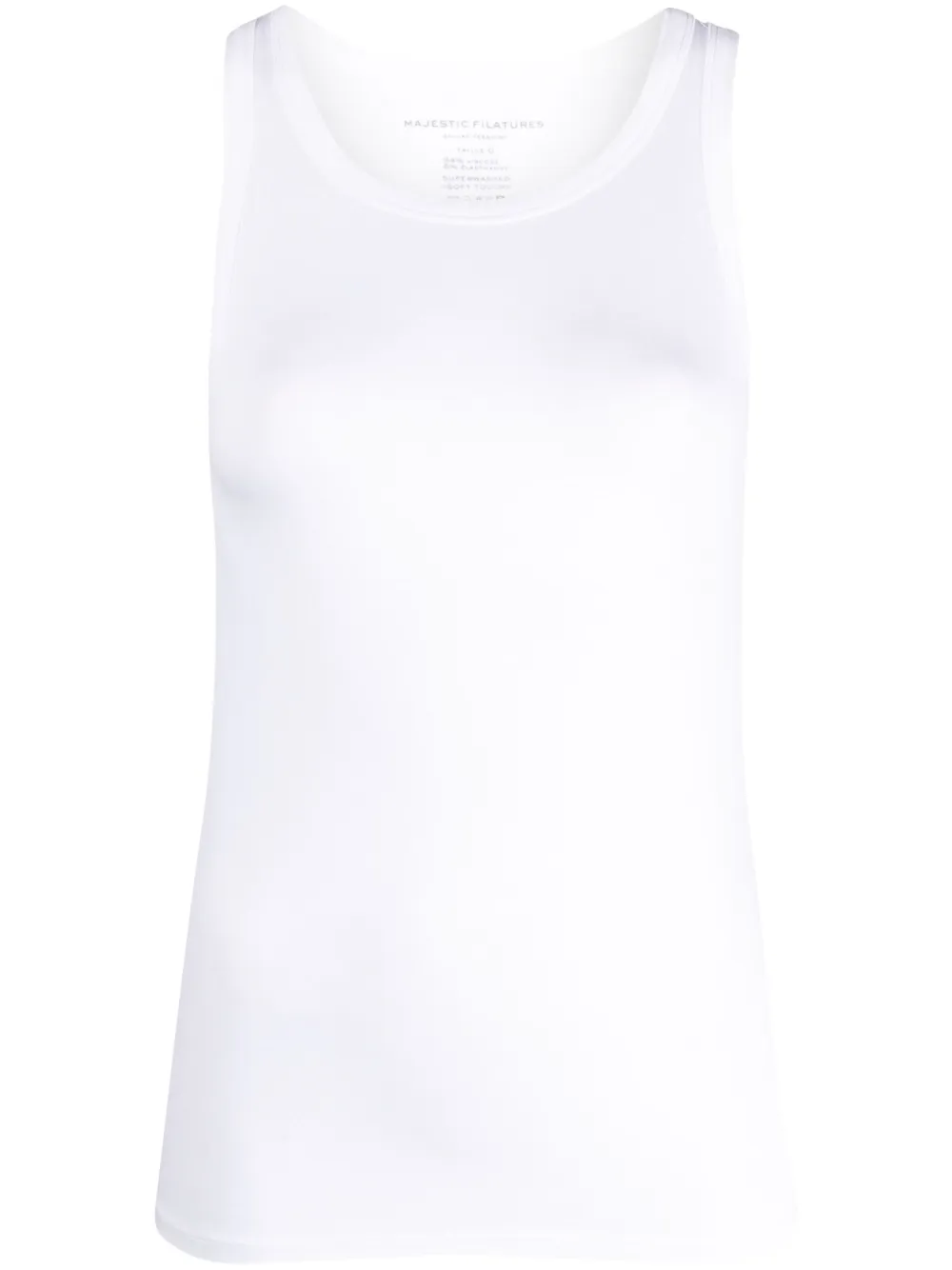 Majestic Filatures Mouwloze top Wit