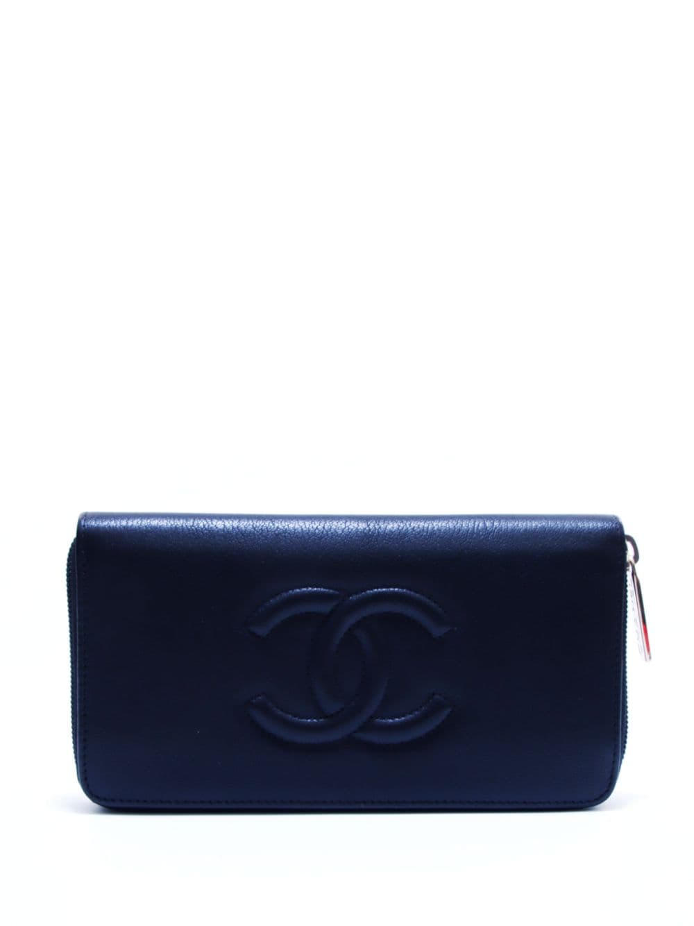 Chanel Red Chevron Leather Mademoiselle Compact Wallet For Sale at