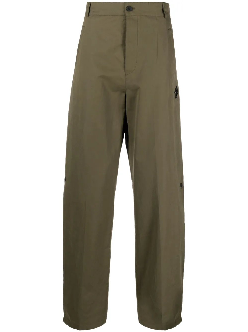 A-cold-wall* Logo-appliqué Straight-leg Trousers In Green