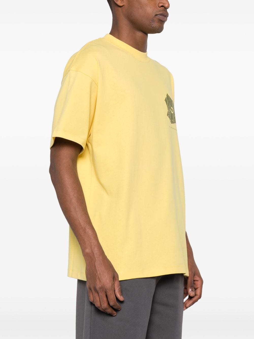Shop Objects Iv Life Logo-print Crewneck T-shirt In Yellow