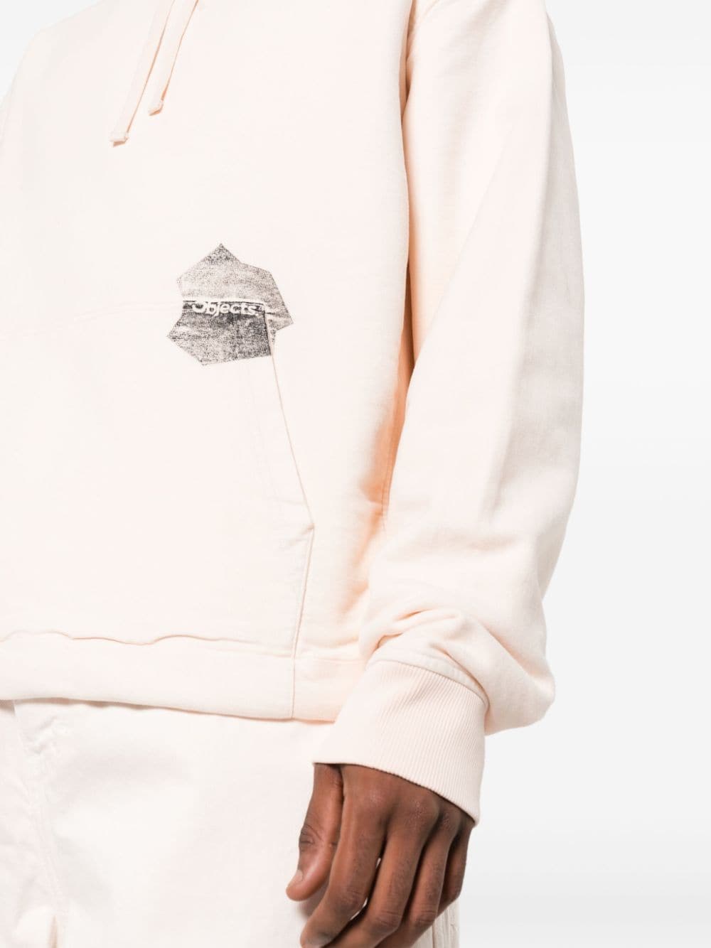Shop Objects Iv Life Logo-print Organic Cotton Hoodie In Neutrals