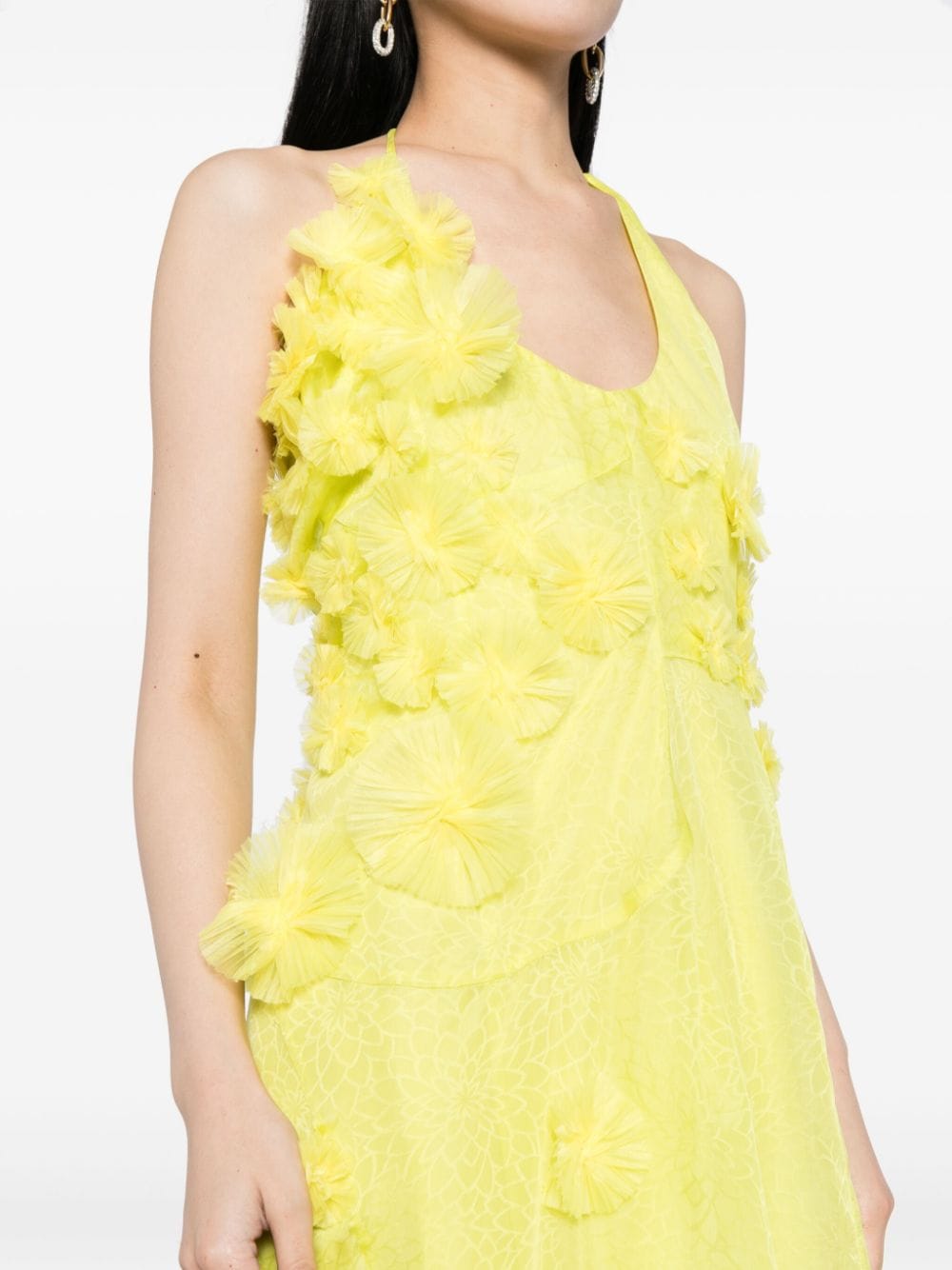 Shop Rachel Gilbert Whitley Floral-appliqué Midi Dress In Gelb