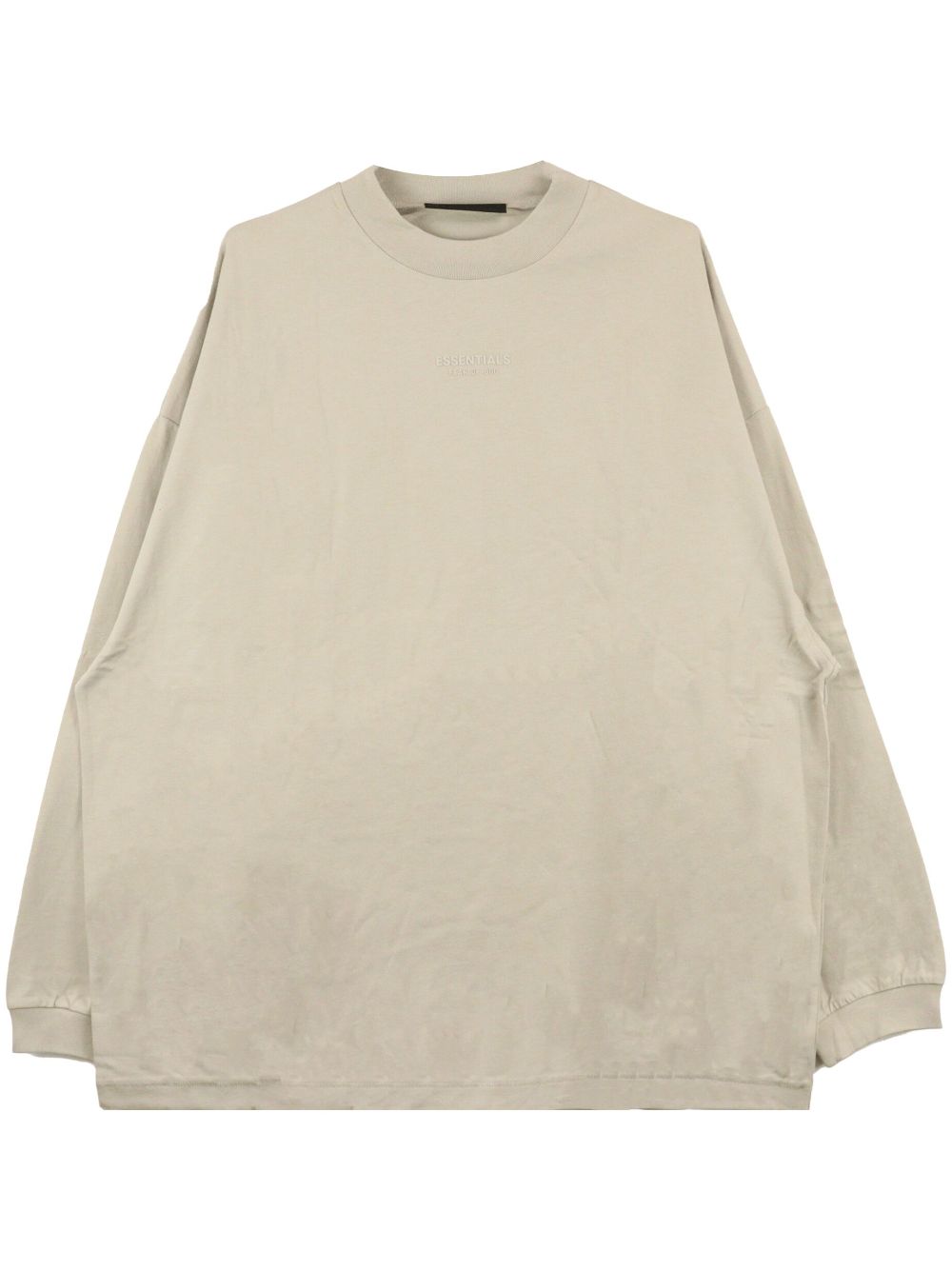 Essentials Logo-embroidered Long-sleeve T-shirt In Neutrals