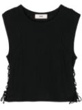 Muller Of Yoshiokubo lace-up sleeveless top - Black