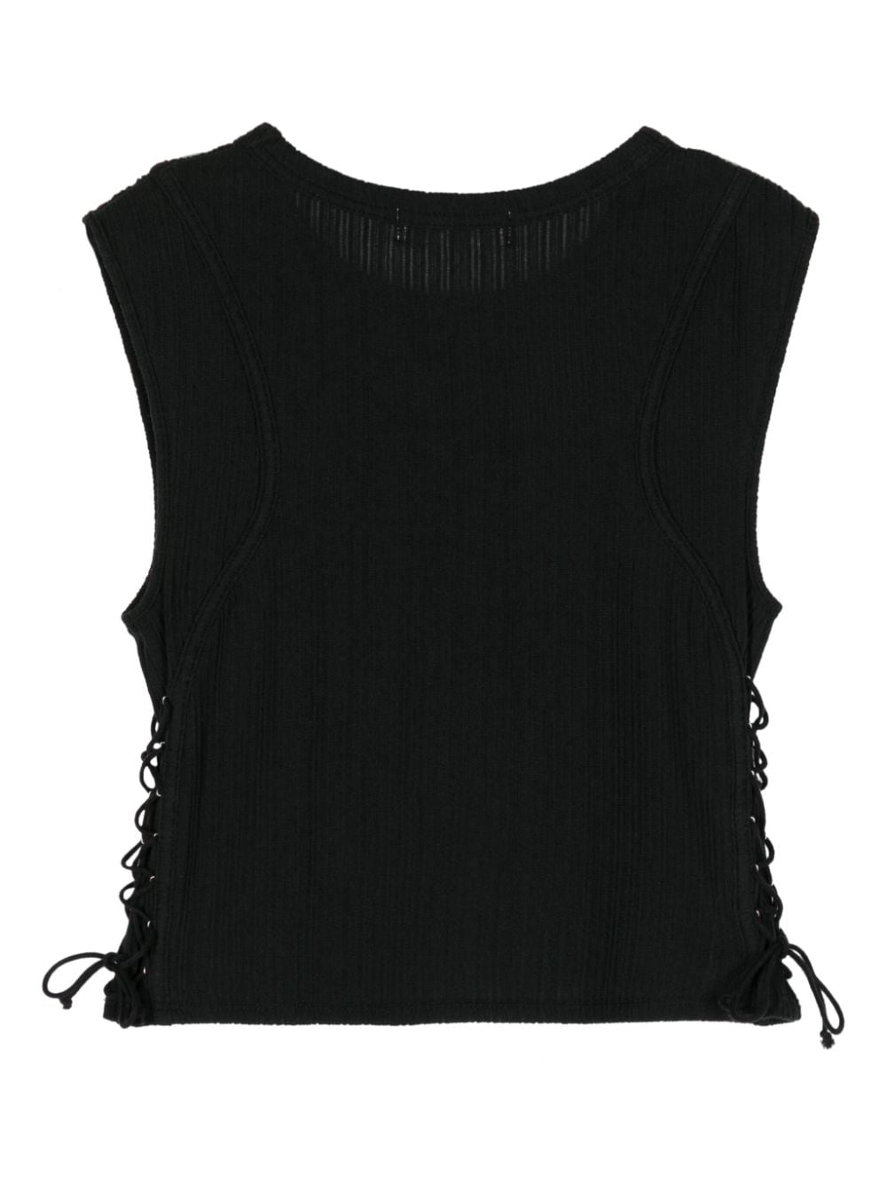 Shop Muller Of Yoshiokubo Lace-up Sleeveless Top In Black