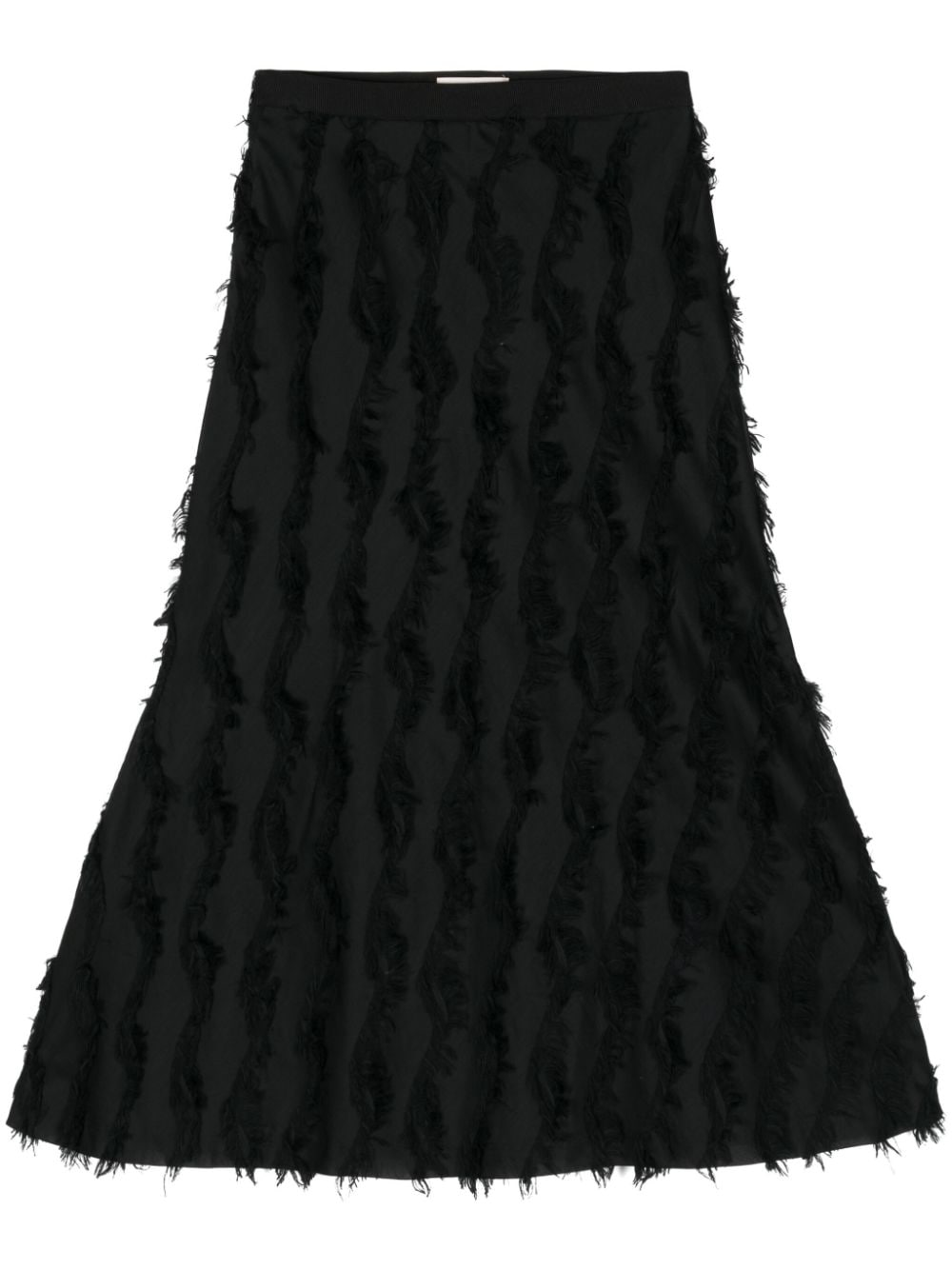 Muller Of Yoshiokubo Surge Fringed Maxi Skirt In Black