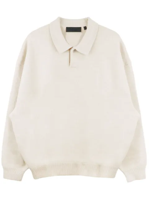 FEAR OF GOD ESSENTIALS logo-patch knitted polo shirt