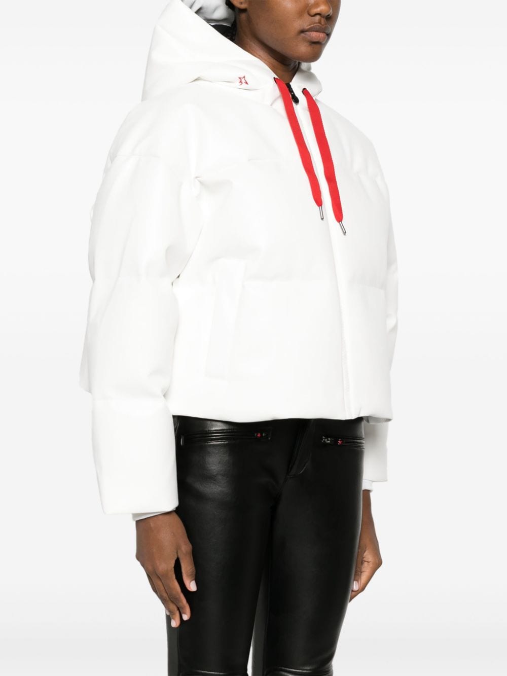 Shop Perfect Moment Taos Faux-leather Puffer Jacket In White