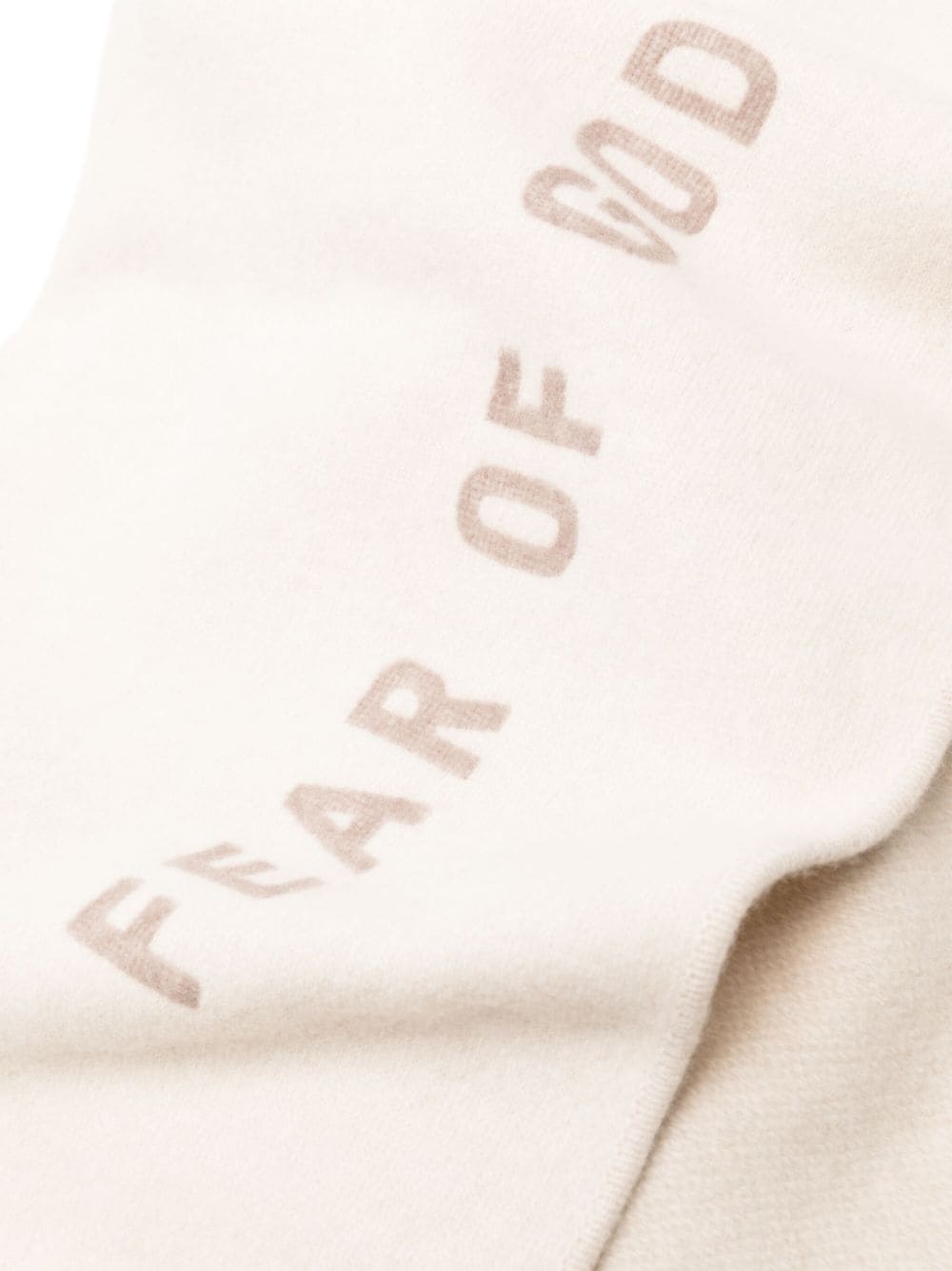 Shop Fear Of God Logo-embroidered Ribbed-knit Blanket In Neutrals
