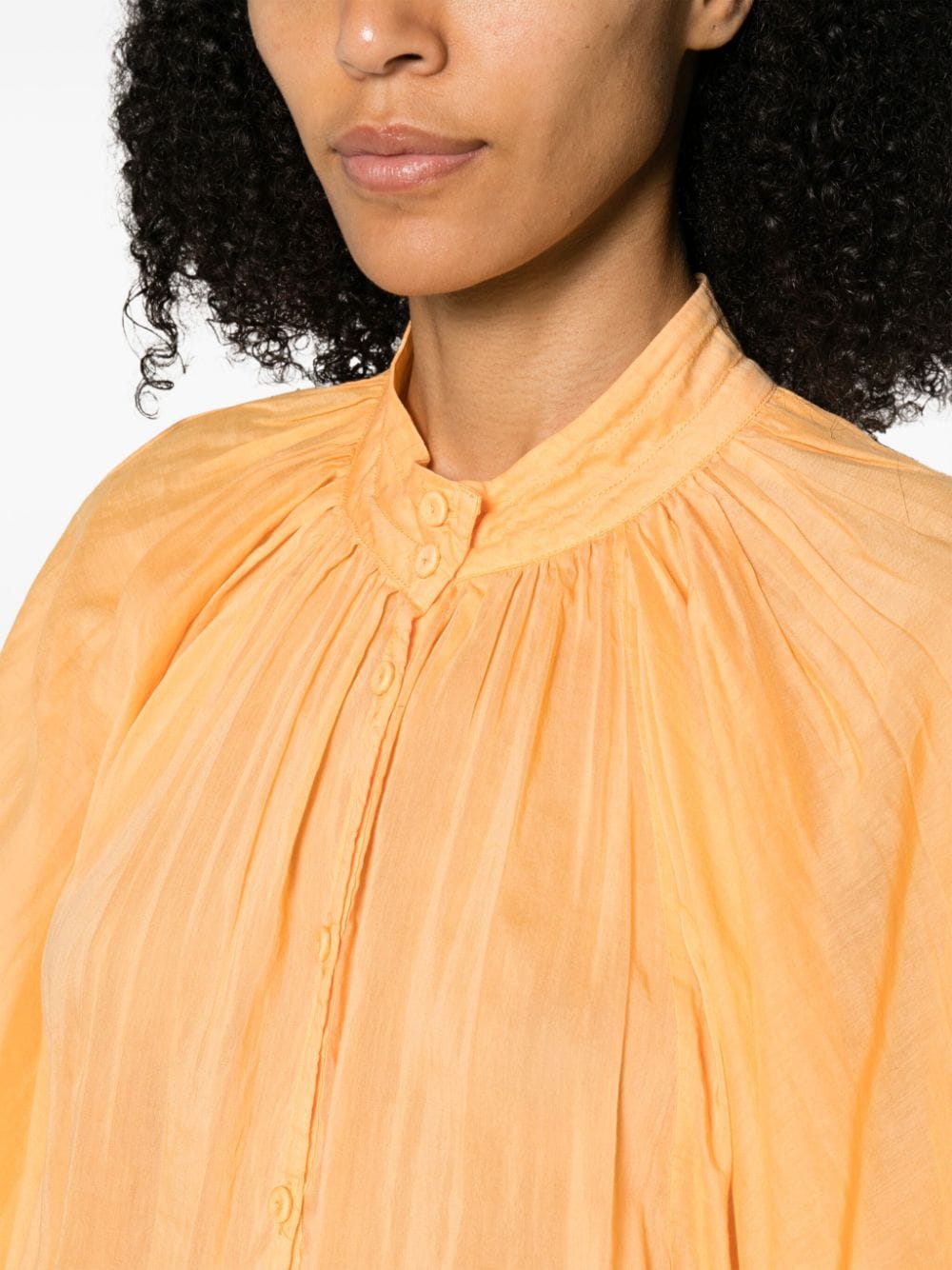 Forte Semi-doorzichtige blouse Oranje