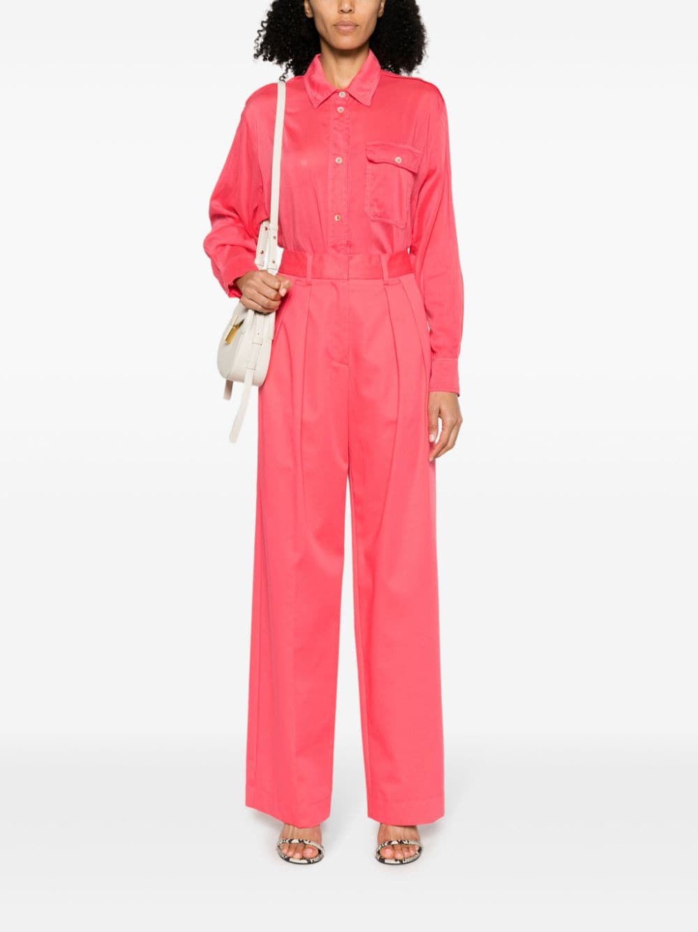 Shop Forte Forte Button-down Long-sleeve Shirt In Pink