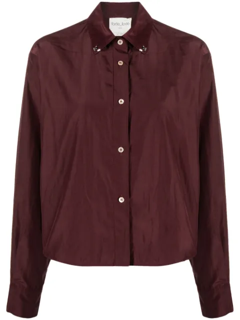 Forte Forte crystal-embellished cotton-blend shirt
