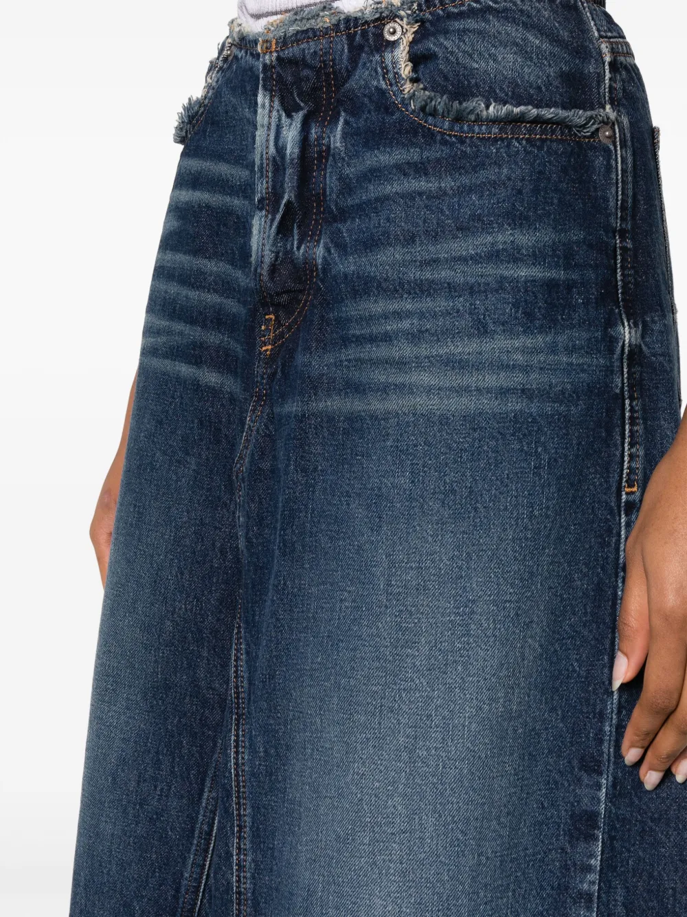 Diesel Denim midi-rok Blauw