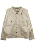 FEAR OF GOD ESSENTIALS logo-appliqué denim shirt jacket - Neutrals