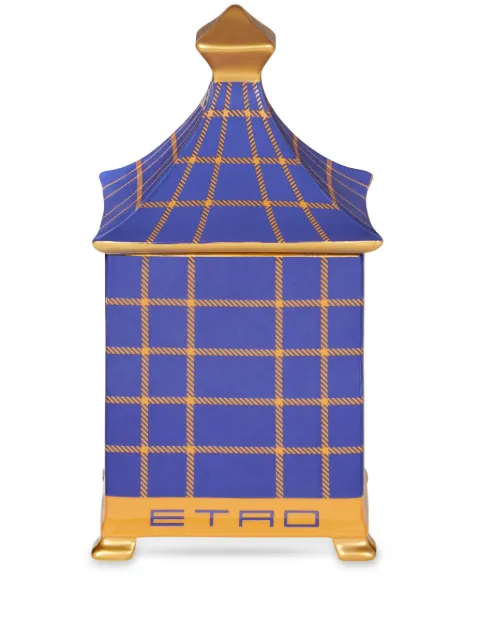 ETRO HOME tartan-check porcelain candle holder