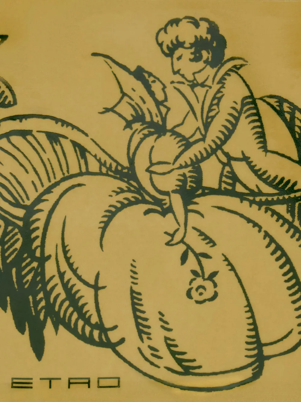 Etro Home Amanti-motif Porcelain Candle Holder In Green