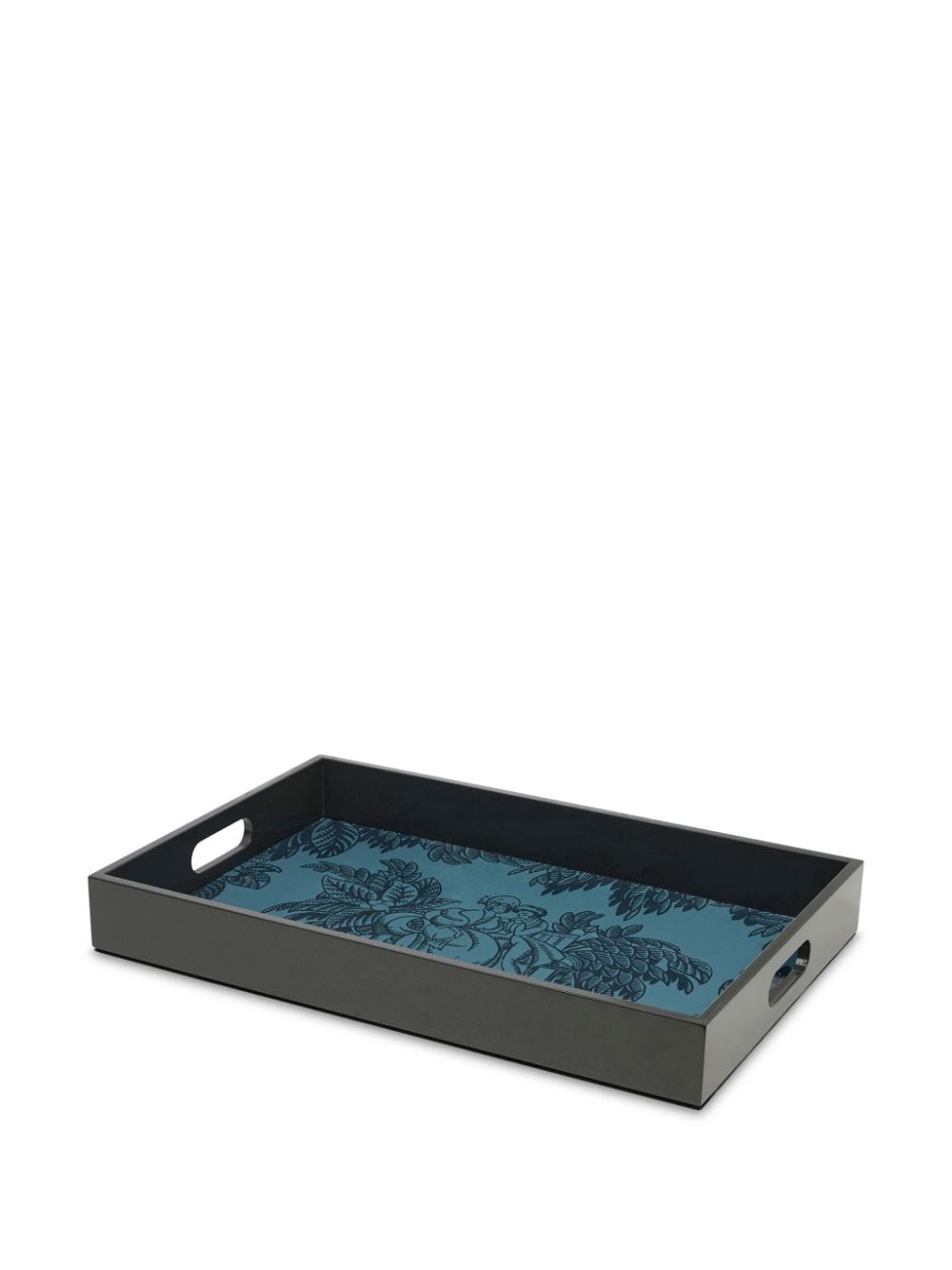 Shop Etro Graphic-print Wood Tray In Blue