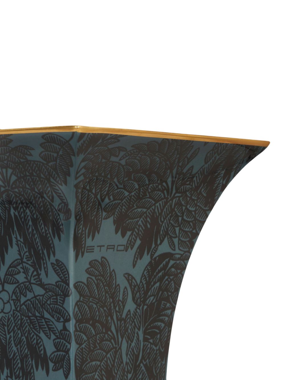 Shop Etro Amanti-motif Porcelain Vase In Green