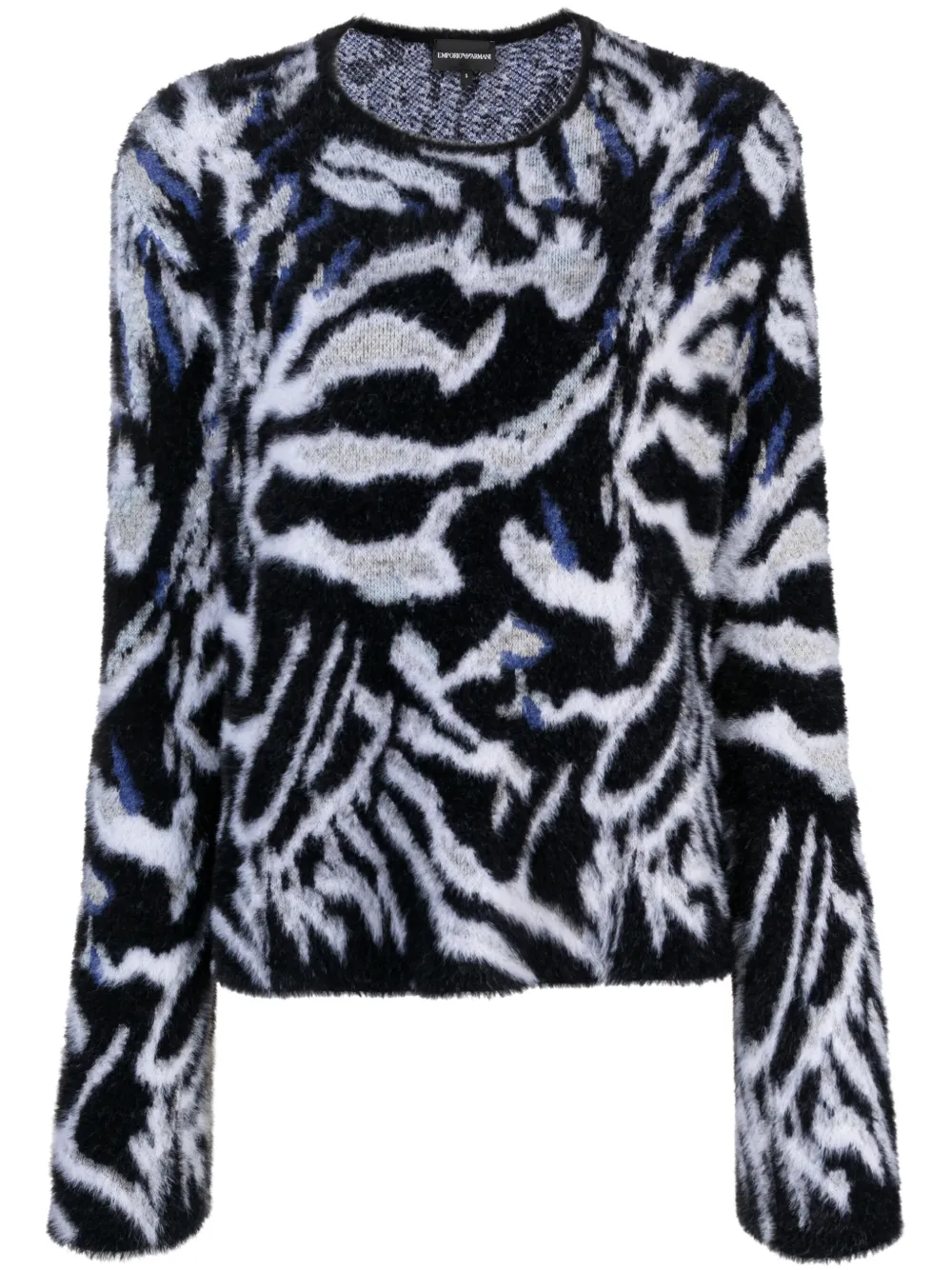 Emporio Armani Intarsia trui Zwart