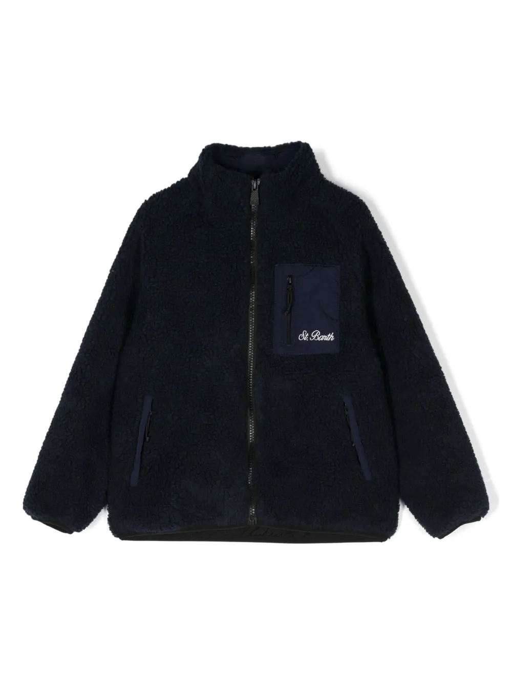 Mc2 Saint Barth Kids' Garfield Zip-up Fleece Jacket In Blue