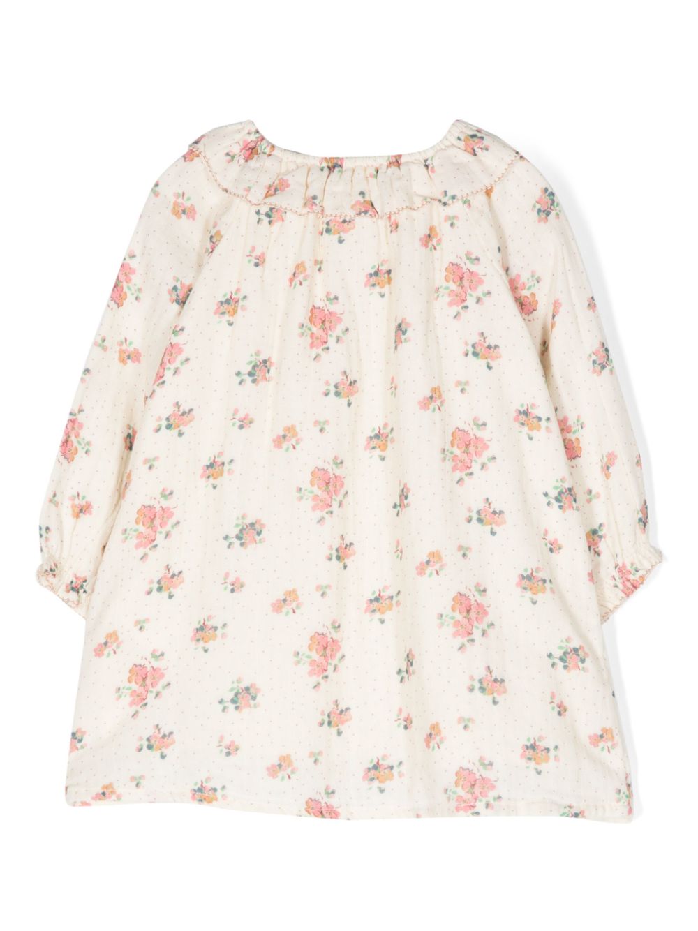 Bonton floral-print cotton minidress - Beige