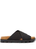 Camper Brutus chunky cross-strap slides - Black