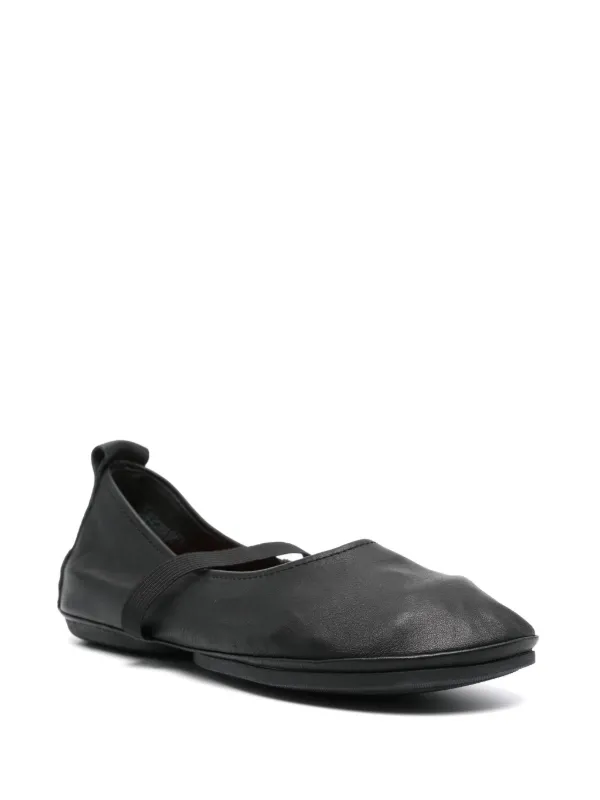 CAMPER Black Leather Elastic Strap Ballet Ballerina Flats Sz