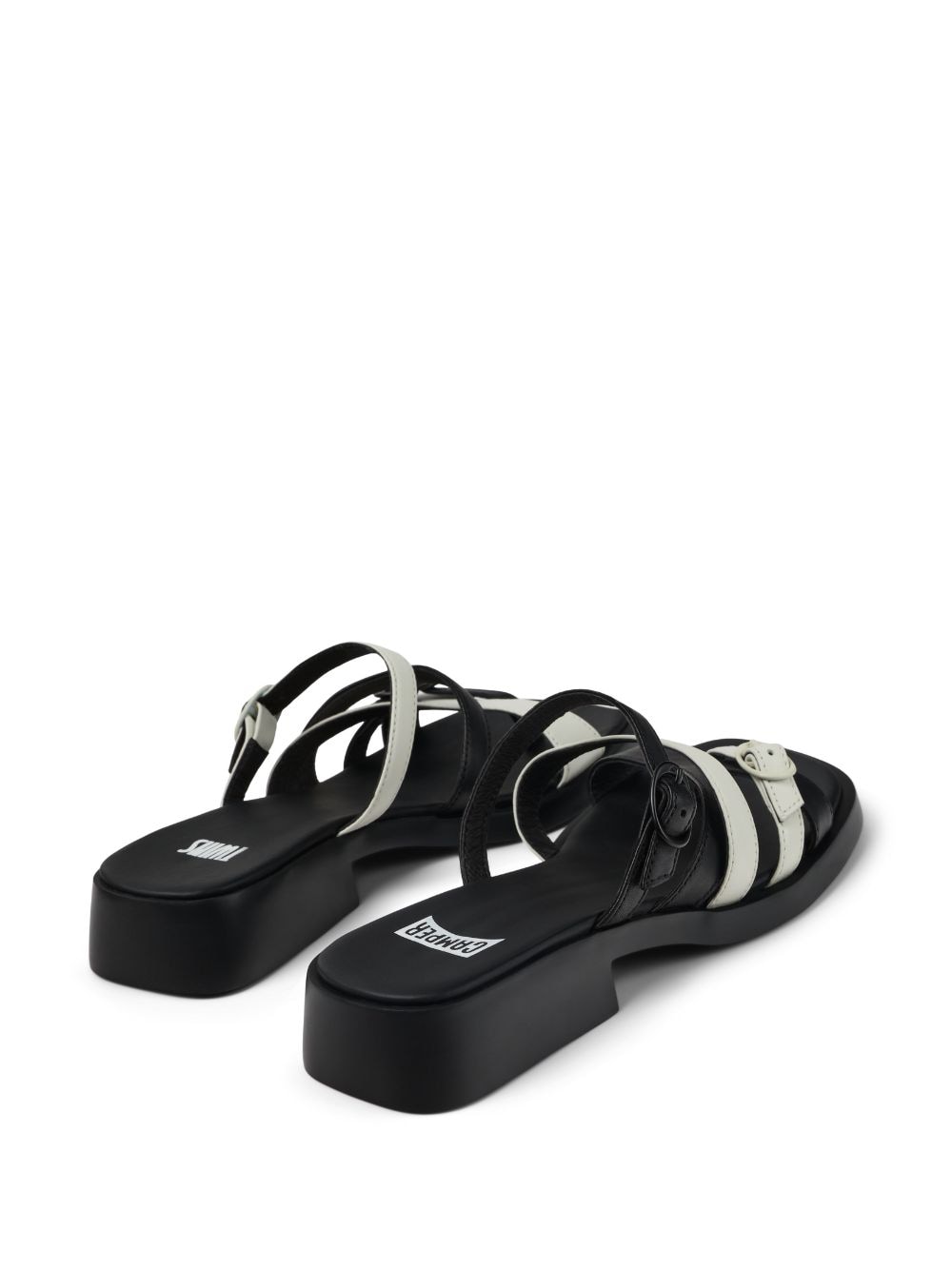 Shop Camper Dana Twins Leather Open-toe Sandals In Black