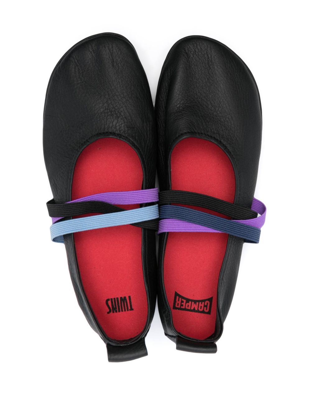 Shop Camper Right Nina Leather Ballerina Shoes In Black