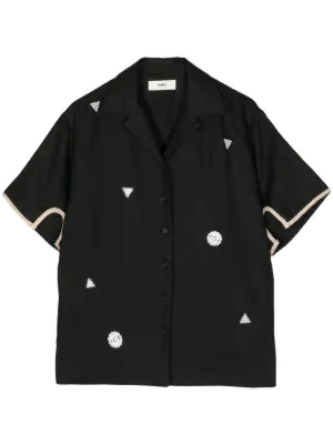 Muller Of Yoshiokubo Long Sleeve Embroidered T-Shirt Black