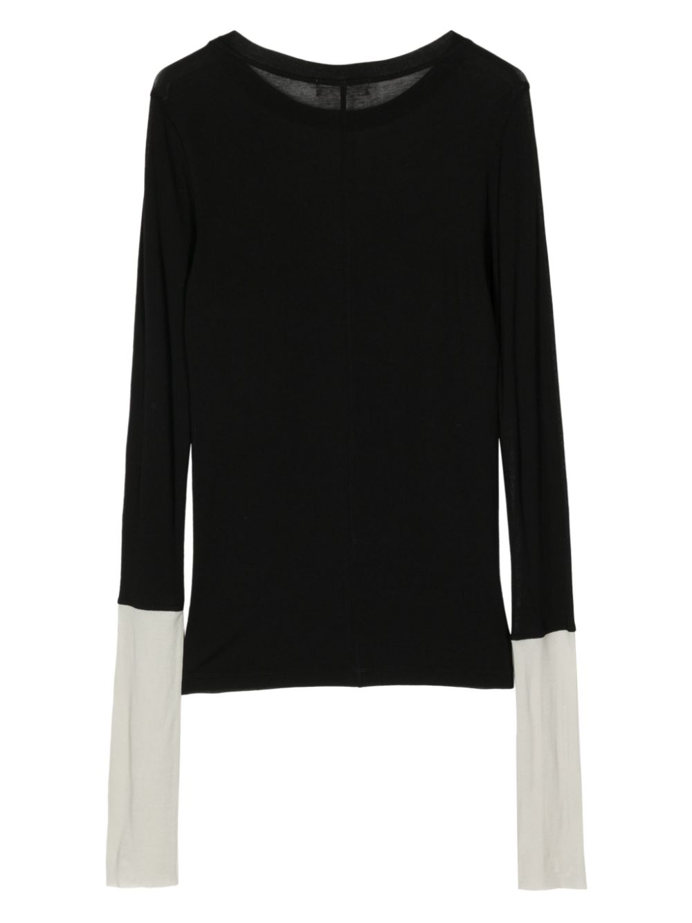 Shop Muller Of Yoshiokubo Extra-long-sleeves Cotton Top In Black