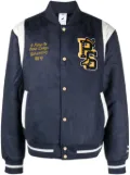 PUMA x Staple logo-patch varsity jacket - Blue