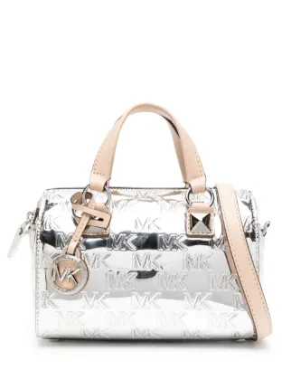 Michael Kors purse white deals leather with silver detailing